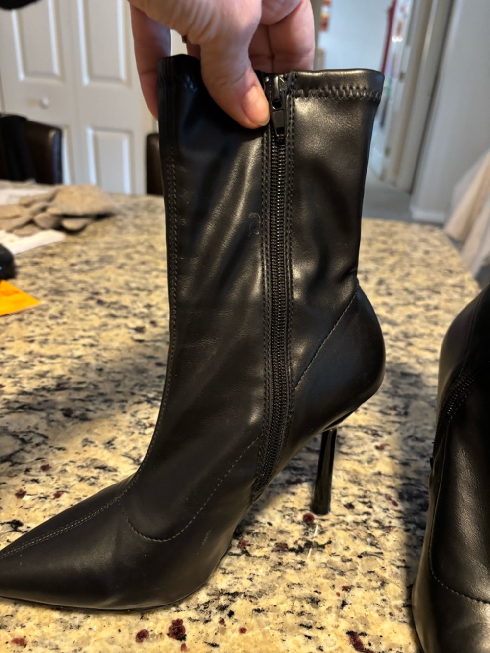 Forever 21 Black Pointed Stiletto Sock Booties - Picture 6 of 11